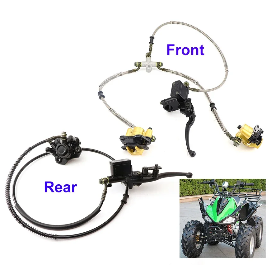 Front or Rear Disc Brake Master Cylinder Hydraulic Caliper Assembly For 50cc 70cc 90cc 110cc 125cc ATV Buggy Quad Bike Parts