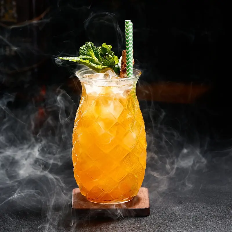 

1pcs 480ml Pineapple Shaped Cocktail Glasses Wine Glass Cup For Home Bar Party Transparent Juice Glass Bar Accessories