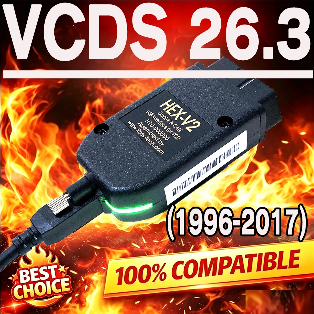 2026-vcds-vagcomインターフェース-vcdscan-hex-v2-アップデート-263-vw、skoda、audi、seat対応-多言語対応-車両診断ツール
