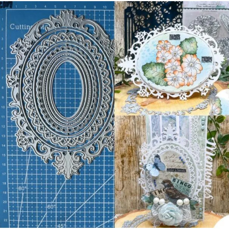 

Oval Frames Metal Cutting Dies Scrapbooking Embossing Paper Card Crafts Stencils