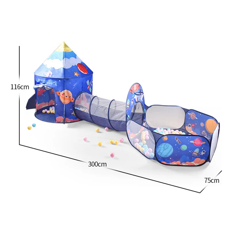 3 in 1 Portable Kids Tent Children\'s Camping Tent Ocean Ball Pool Pop-up Tent Kids Beach Tent Baby Crawling Tunnel Play House