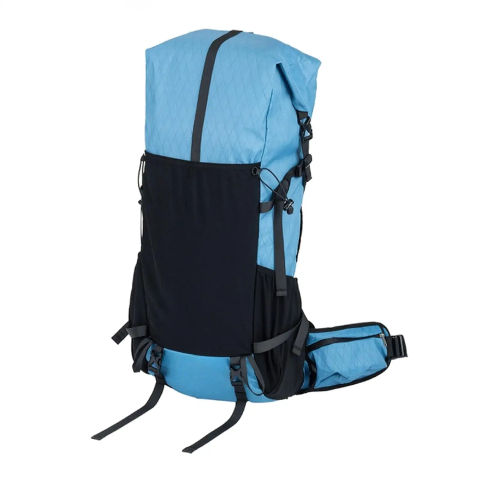 50L Nylon Outdoor Rucksack Hiking Backpack with Adjustable Lid and Front Stretch Pocket for Trekking Mountaineering Gear Storage