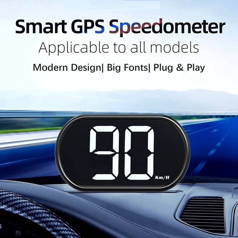 Well-Car HUD Head Up Display,X2 GPS Speedometer, Digital Speedometer MPH With LED Large Font, Plug & Play, For All Cars