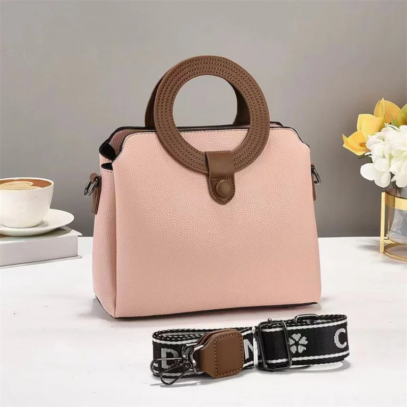 

High End Leather Ladies Diaper Bag Classic Elegant Fashionable Women Handbag Vintage Casual Style Large Capacity Bag