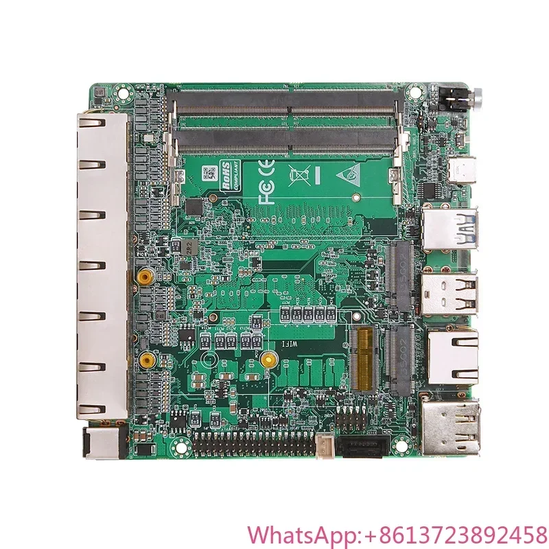 

Zunsia New 12th gen Motherboard for Nano ITX PC with 2 DDR5 Dual M.2 Type-C 6*Lan Ports Motherboard for Soft Routing Solutions