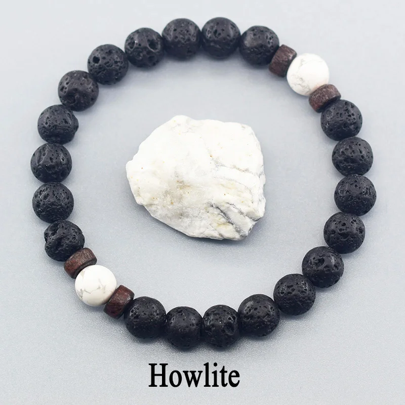 Natural Volcanic Beads Stone Bracelet Women Genuine White Howlite Stone Relieve Joint Pain Energy Healing Jewelry Birthday Gift