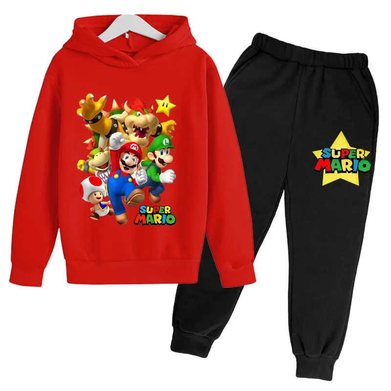 2022 Marios-Bros Fashion Sports Hoodie Children's Jacket Boys and Girls Clothes Spring Fall Casual Hoodie + Sweatpants Ages 4-14