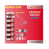 10-50PCS CR2032 3V Medical-Grade 210mAh Battery｜Dual-Leakproof for Tesla Key Fobs & Glucose Monitors｜5-Year Shelf Life