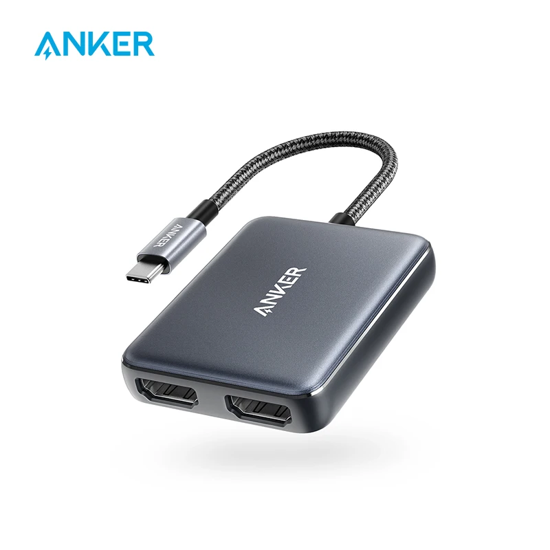 Anker USB C to Dual HDMI Adapter, Compact and Portable USB C Adapter, Supports 4K@60Hz and Dual 4K@30Hz, for MacBook/LenovoYoga