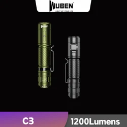 WUBEN C3 LED Flashlight Type-C Rechargeable High-powerful Troch Light 1200LM With Battery Waterproof Camping Lantern