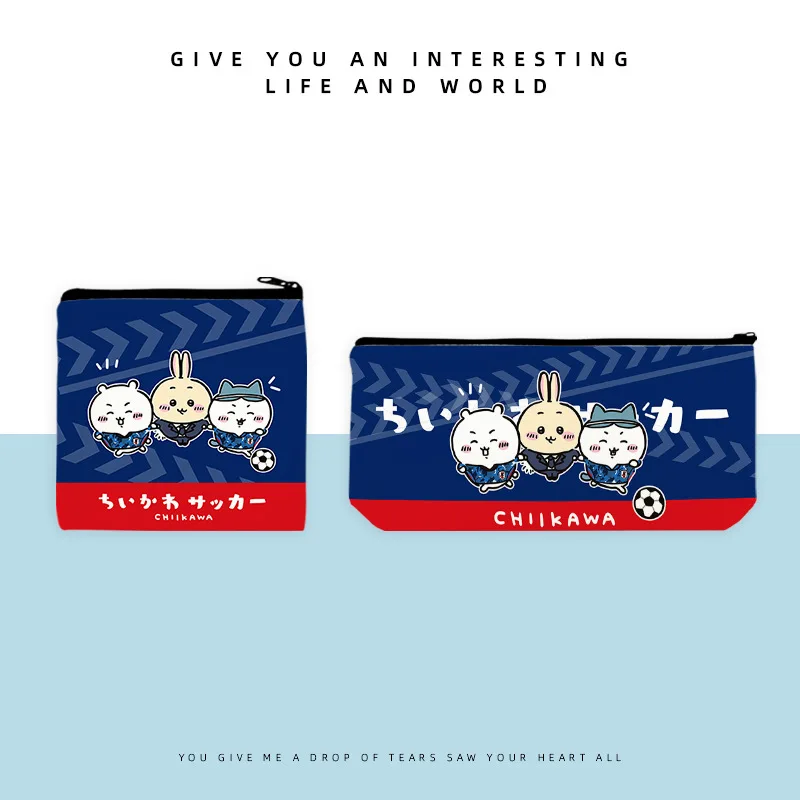 2Pcs New Chiikawa Pencil Case Cartoon Hachiware Usagi Kawaii Bags for Woman Lady Student Coin Purse Anime Girl