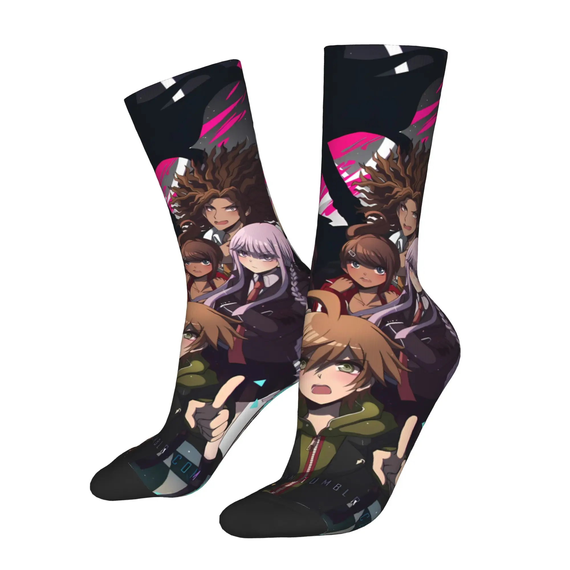 جوارب Danganronpa School Game للرجال لركوب الدراجات، جوارب مريحة مستديرة لركوب الدراجات والارتداء اليومي