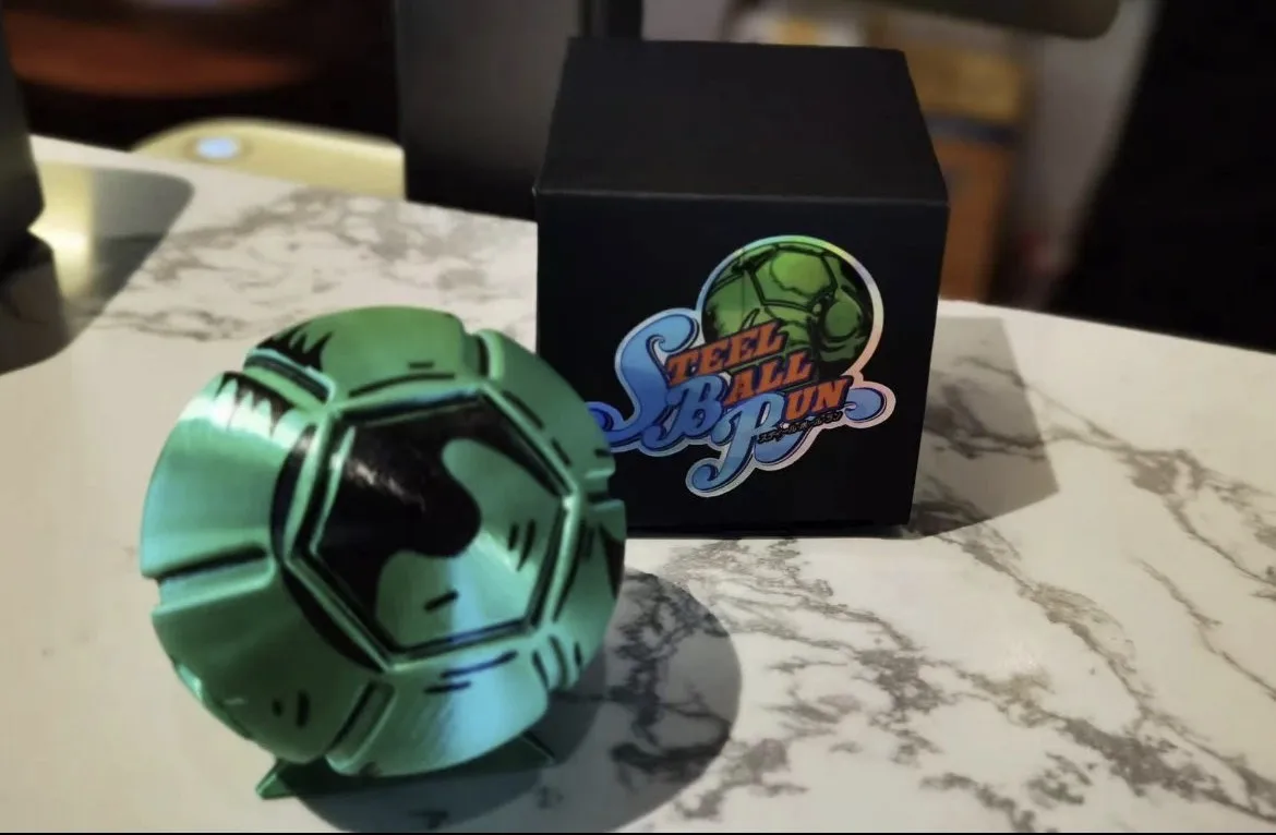 Jojo Bizarre Adventure Steel Ball Run Gyro Zeppeli Golden Spin, Bola Giratoria Impresa en 3D, Juguete Antiestrés para Dedos, para Fans del Anime y Manga