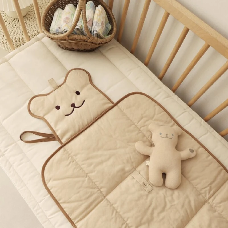 Cartoon Bear Baby Changing Mat Portable Nappy Pad Shower Gift for Newborn Infant