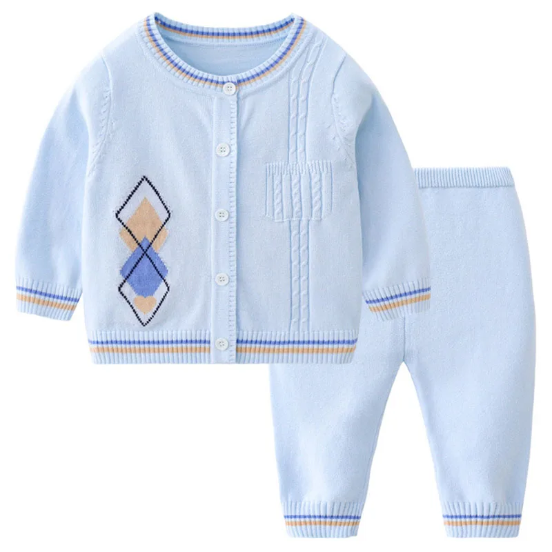 

2Piece Spring Autumn Newborn Baby Boy Clothes Toddler Girl Outfits Set Korean Casual Cute Knit Sweater+Pants Kids Clothing BC791