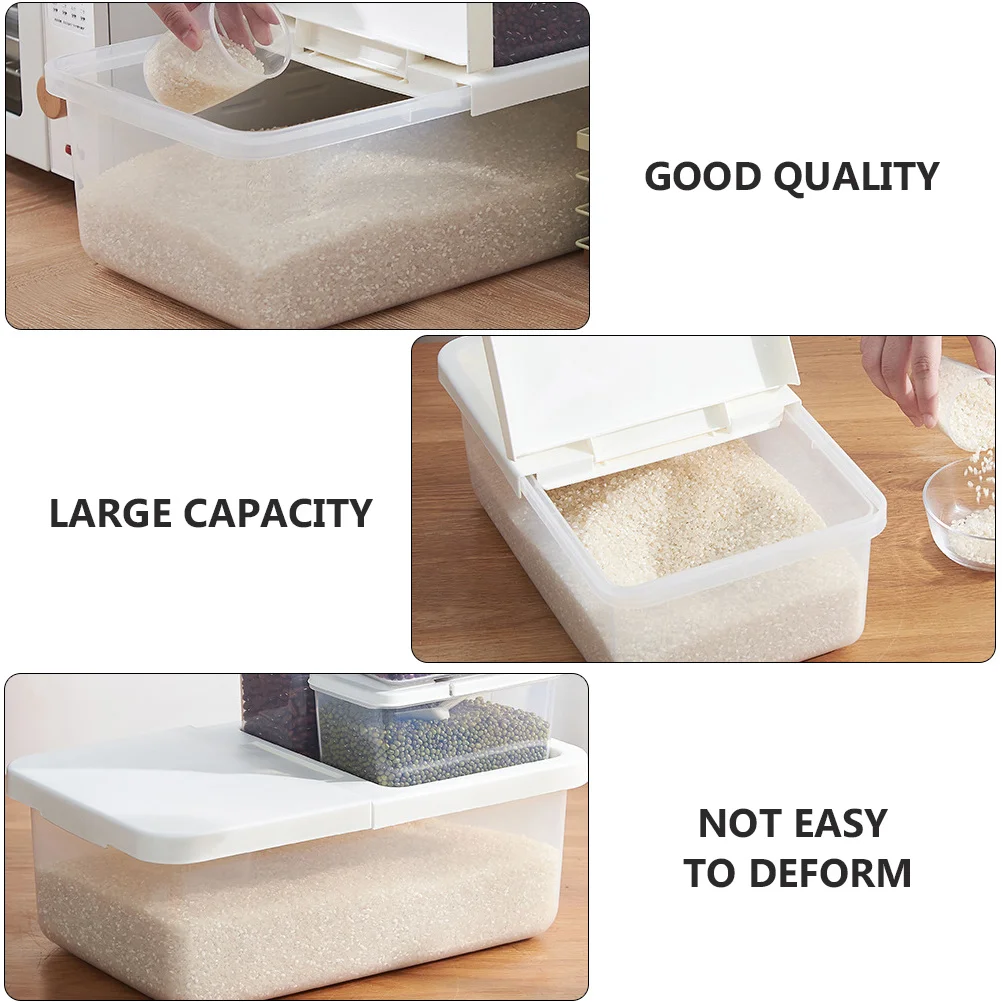 Caja de almacenamiento de arroz tipo concha, contenedor de sellado de cocina, estuche multiusos para almacenamiento de granos y harina, gran capacidad, 1 Uds.