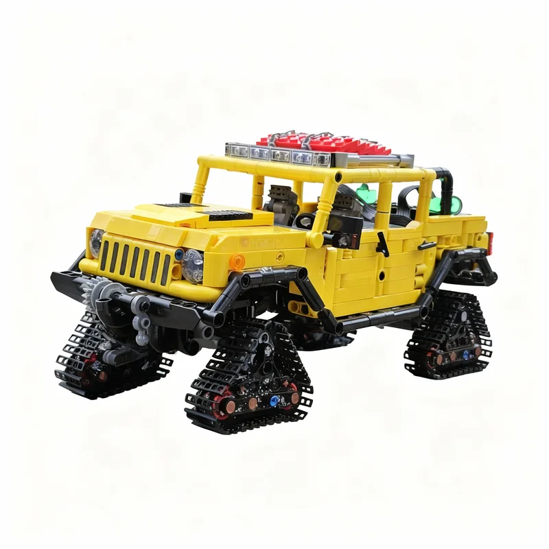 

1279PCS MOC Technology Jeep Wrangler Tracked Model DIY Creative Assembly Building Blocks Display Birthday Gift Decoration Set