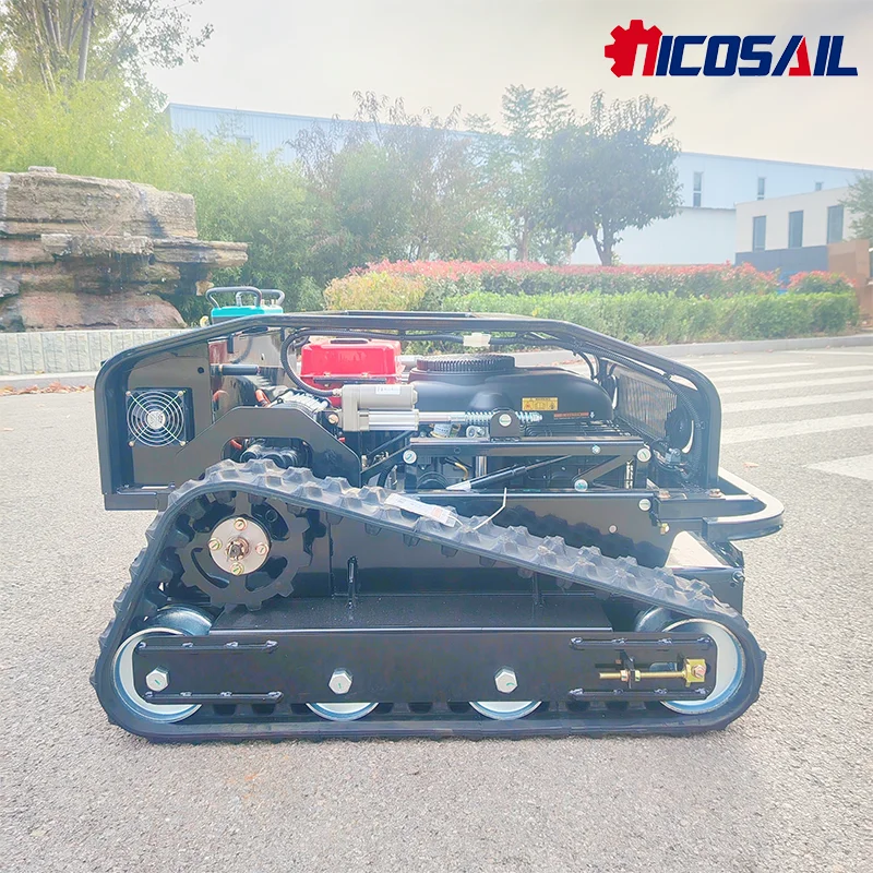 Crawler Remote Control Lawn Mower Intelligent Wireless Robot Grass Cutter Machine CE All Terrain Mini Lawn Mower Sale