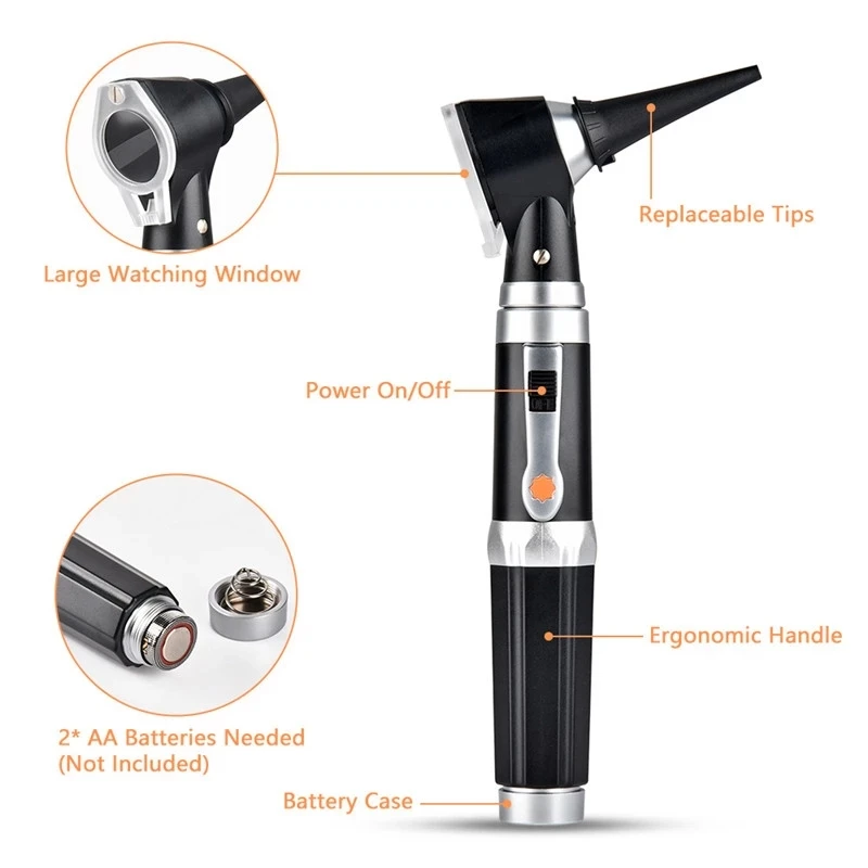 Professional Otoscopio Diagnostic Kit Medical Home Doctor ENT Ear Care Endoscope LED Portable Otoscope Ear Cleaner with 8 Tips