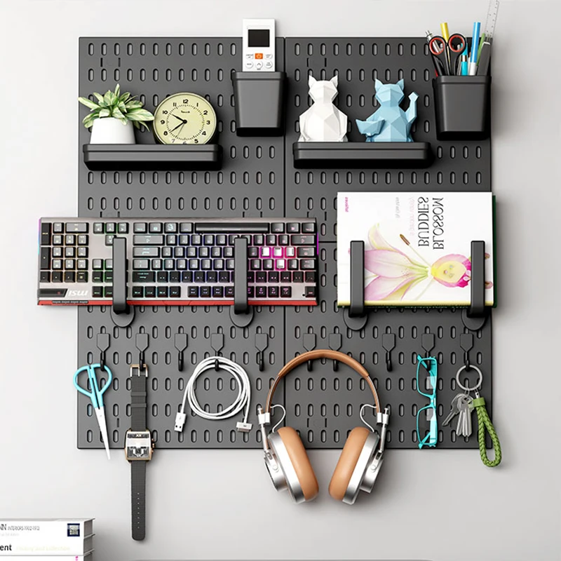Pegboard Wall Organizer Space Saving Wall Storage Rack for Bathroom Garage Living Room Household Sundries Display