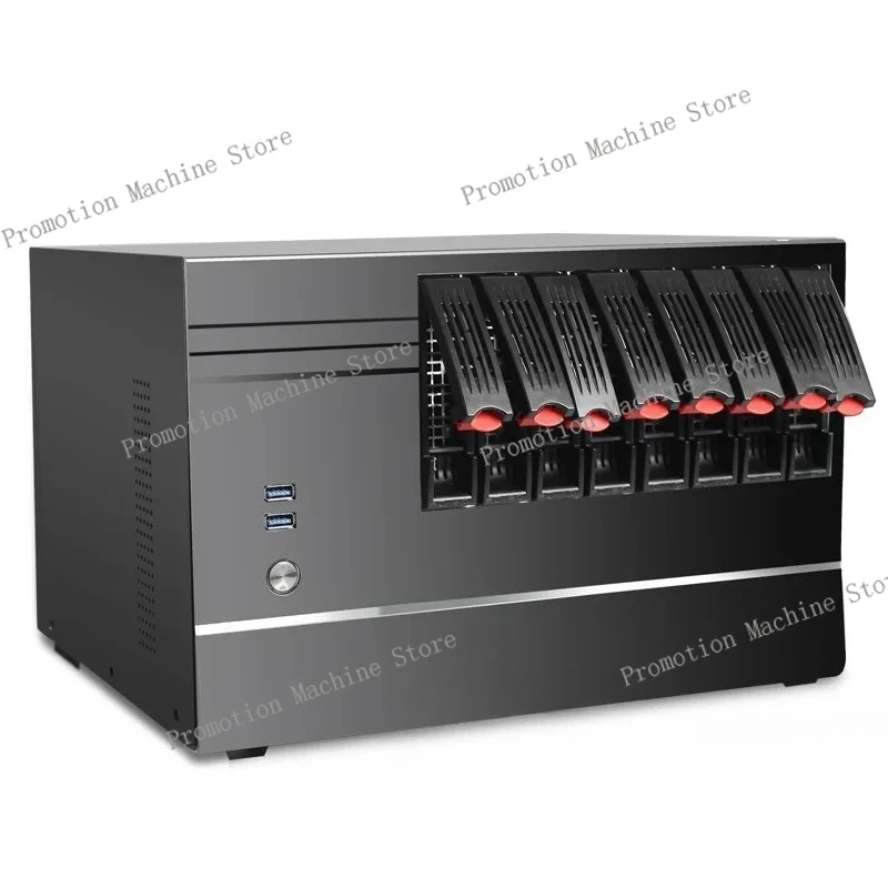 NAS Chassis 8 Hard Disk Llocations Support M-ATX ITX Motherboard Graphics Cards IPFS Hot-Swappable Personal Home  Storage Case
