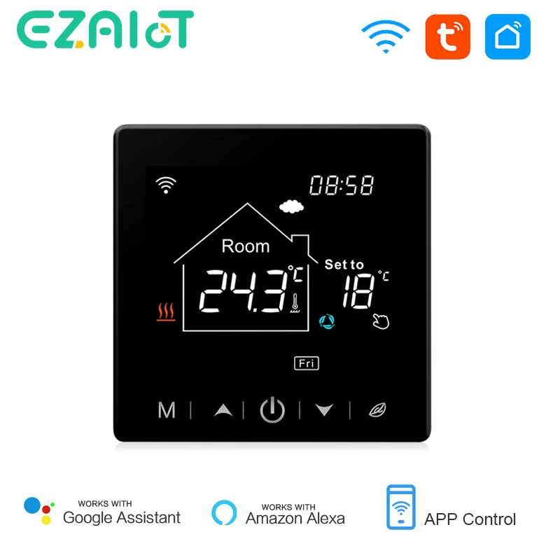 Termostato per riscaldamento a pavimento Tuya WiFi regolatore di temperatura programmabile per caldaia a Gas calda elettrica Smart Life funziona con Alexa