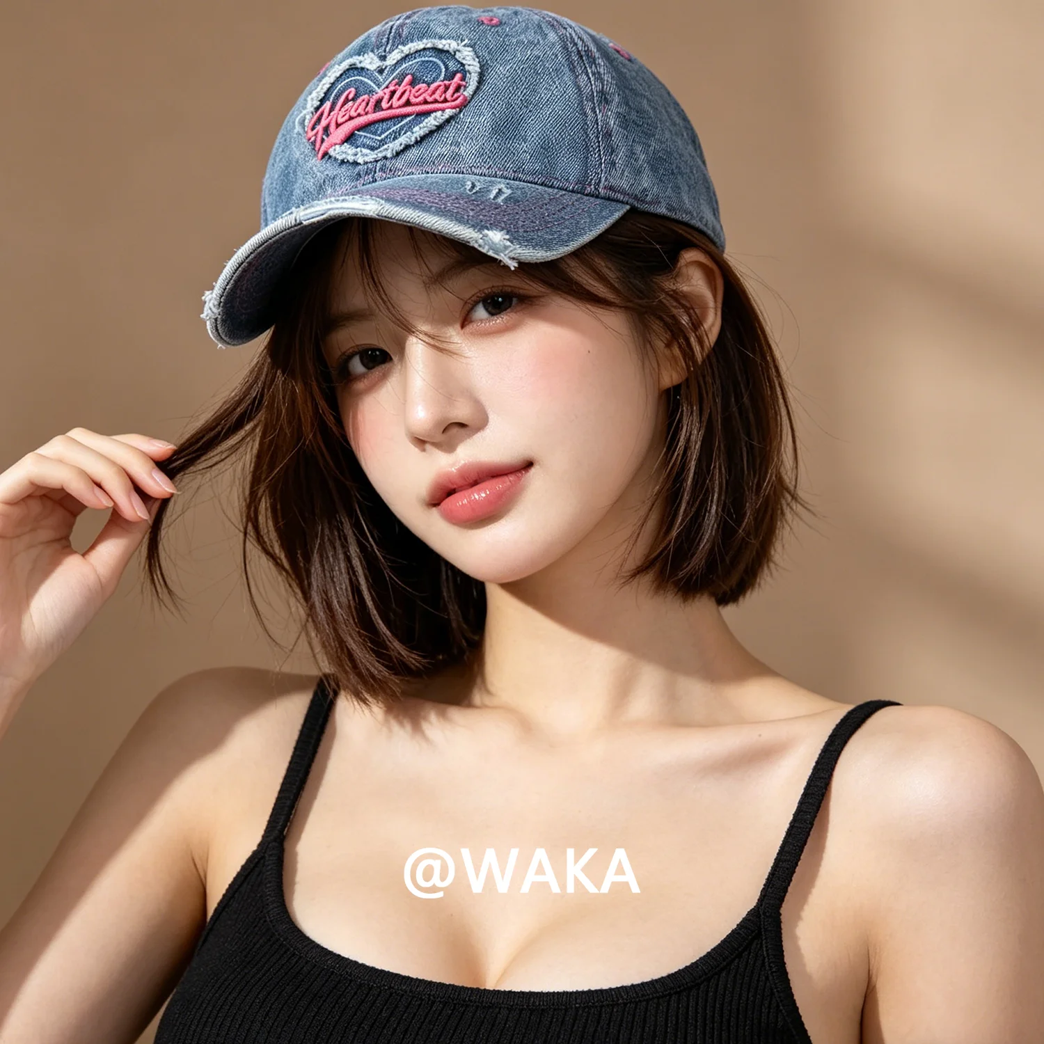 waka-unisex-washed-denim-baseball-cap-with-heartbeat-embroidery-distressed-casual-sun-hat-for-men-women-streetwear