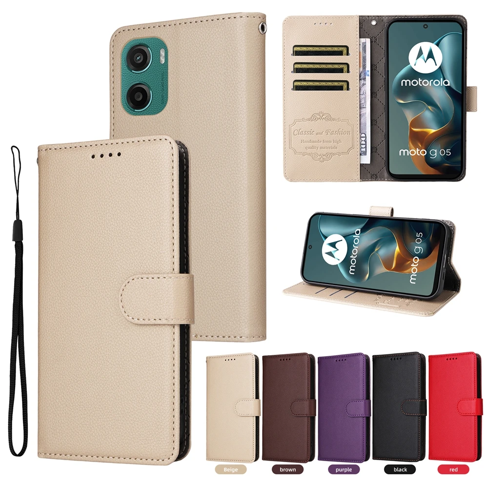 حافظة جلدية قابلة للطي لهاتف موتورولا موتو G04 G05 S G15 POWER G35 G55 G75 Edge 50 60 Fusion Pro Ultra محفظة فتحة للبطاقات #1