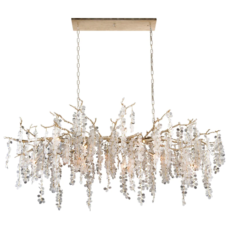 

Designer Long Shape Crystal Chandelier Living Room Dining Table Kitchen High-End Luxury Home Interior LED Lighting Decoration