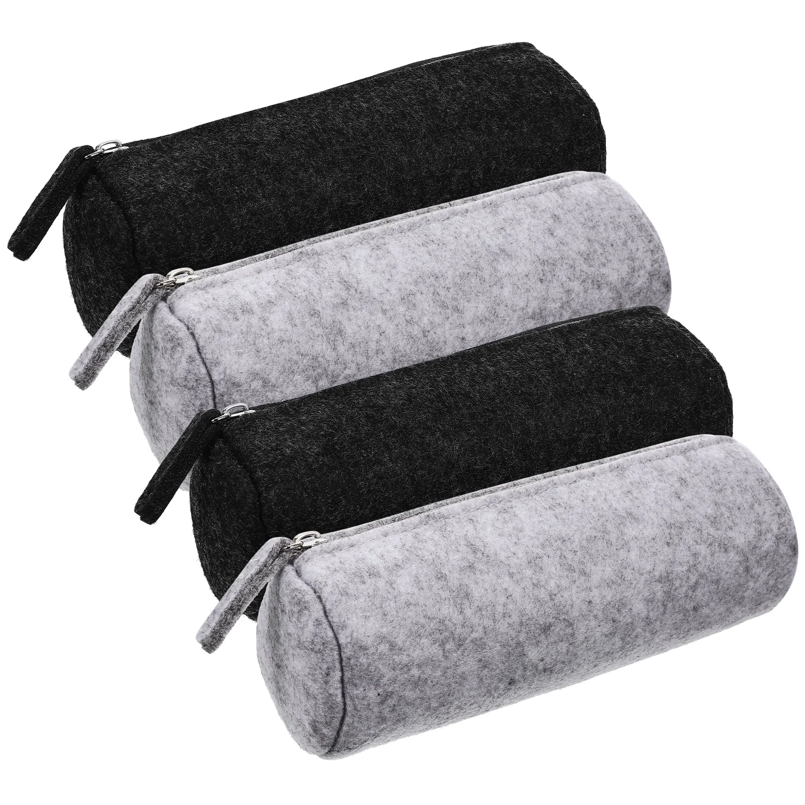 

4 Pcs Pencil Case Zipper Bag Felt Pouch Small Stationery Zippered Student Storage