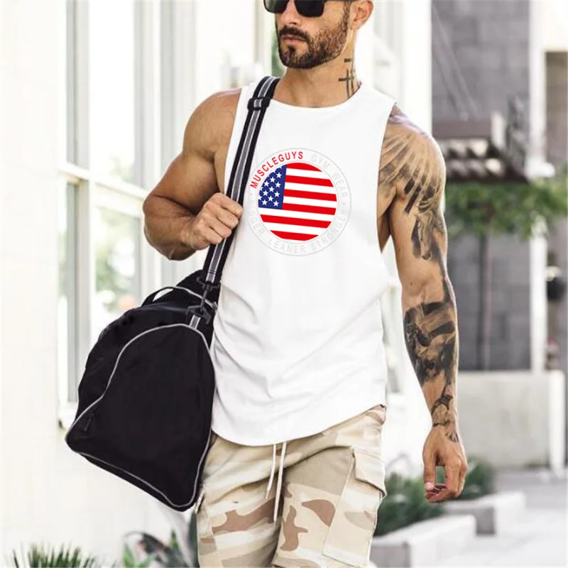 

New Mens Muscle Tank Top Workout Gym Casual Sleeveless Sporting Shirt Running Sports Bodybuilding Singlets Cotton Fitness Vest