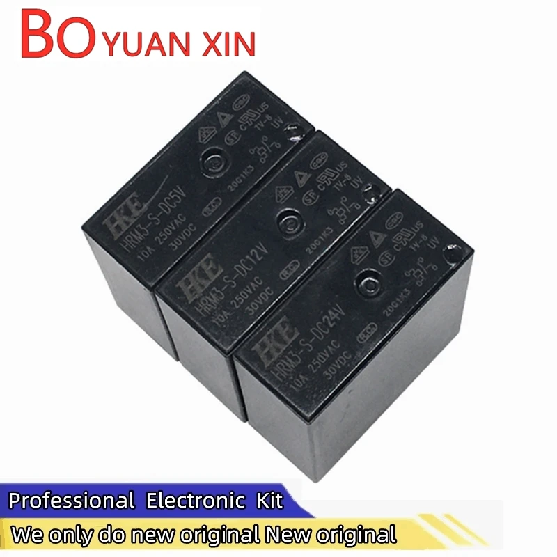 HKE Home appliance relays HRM3-S-DC5V12V24V-A A set of normally open 4-pin 10A 250VAC HF36F-S  electromagnetic  relay