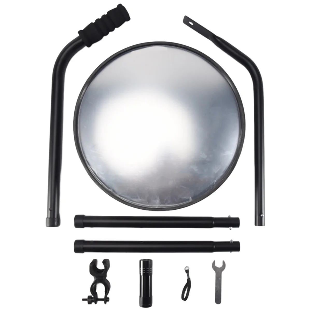 

Under Vehicle Inspection Mirror - 12-Inch Diameter Security Mirror with Wheels and LED Light