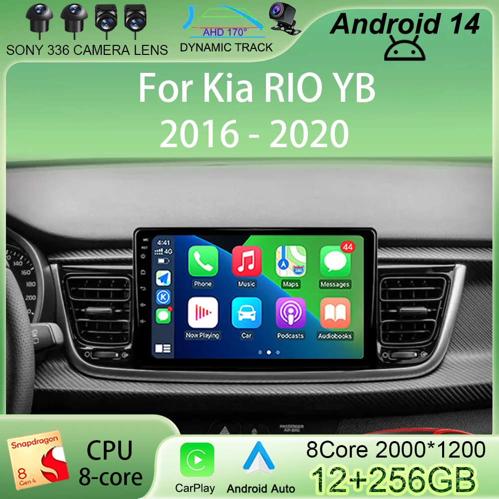 

Android 14 Car Radio WIFI+4G Stereo For Kia RIO YB 2016 2017 2018 2019 2020 Multimidia Video Player Auto CarPlay GPS DVD 2Din BT