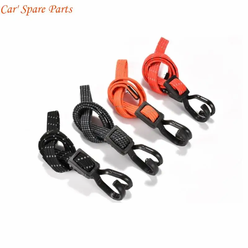 

Y4UA Motorcycle Luggage Rope Cord 100cm Reflective Bike Luggage Strap with Hooks High Elastic Lashing Rope Cargo Fixing Belt