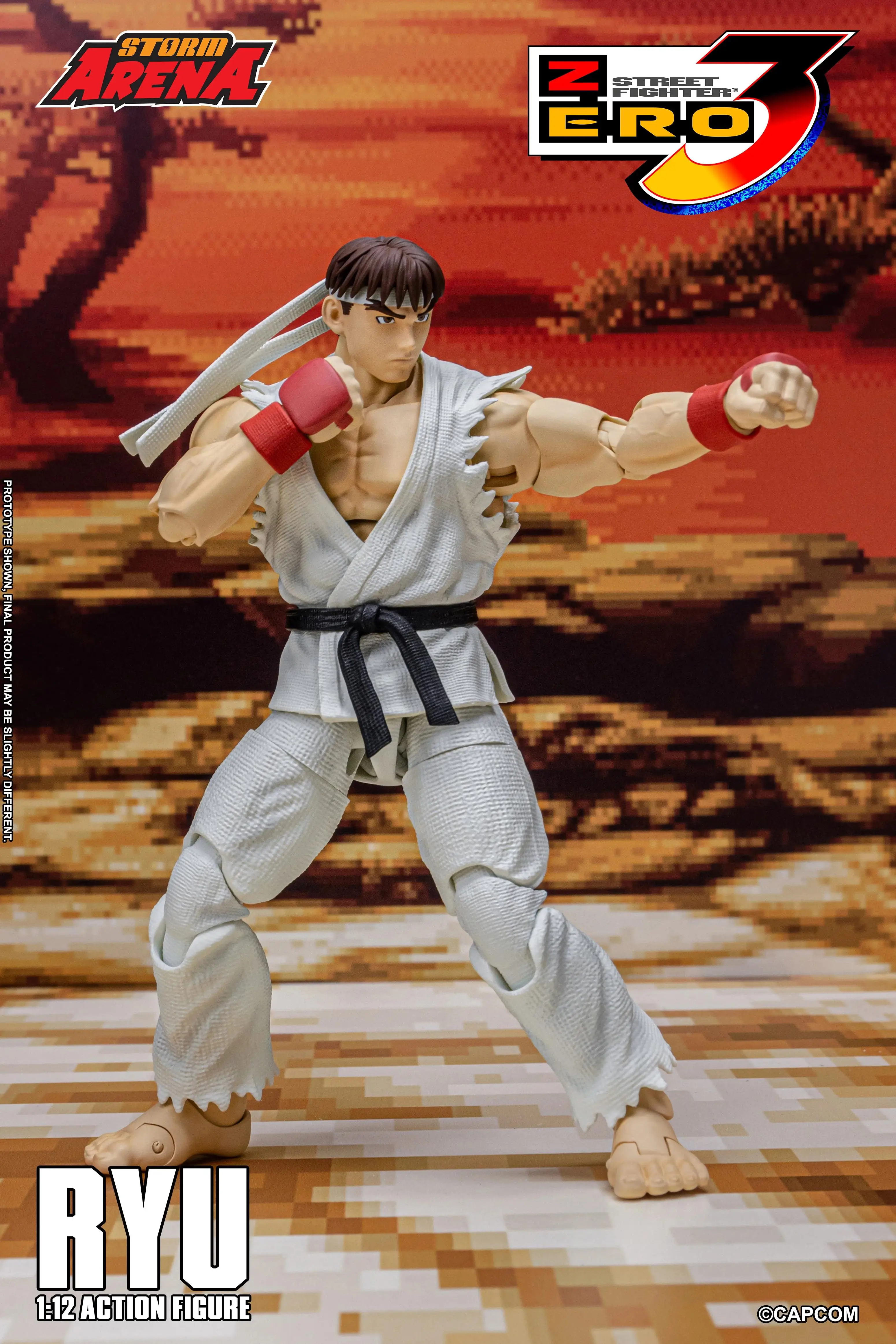 Figura Coleccionable Original de Street Fighter Zero 3, RYU, Escala 1/12, Personaje de Anime en PVC, Modelo de Juego, Set Completo, Juguete Clásico de Cómics