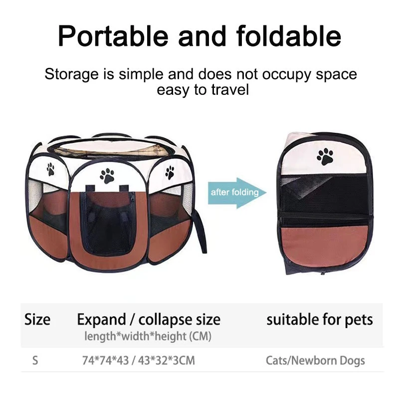 Imagem -06 - Portátil Dobrável Octogonal Pet Tent Puppy Shelter Fácil de Usar Viagens ao ar Livre Gato e Cão Gaiola Grandes Casas