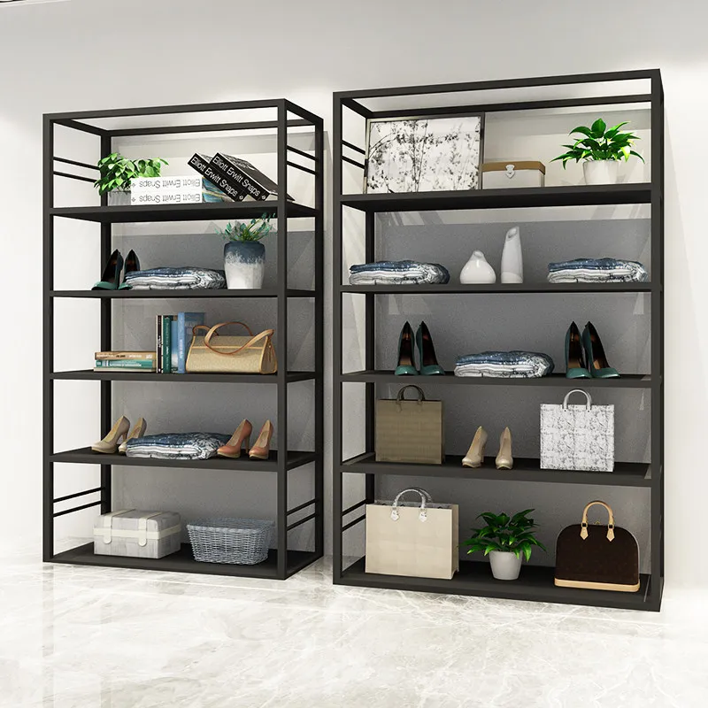 Clothing store shoe rack bag storage display rack floor-to-ceiling Nakajima shoe bag cabinet multi-layer shelf wrought iron