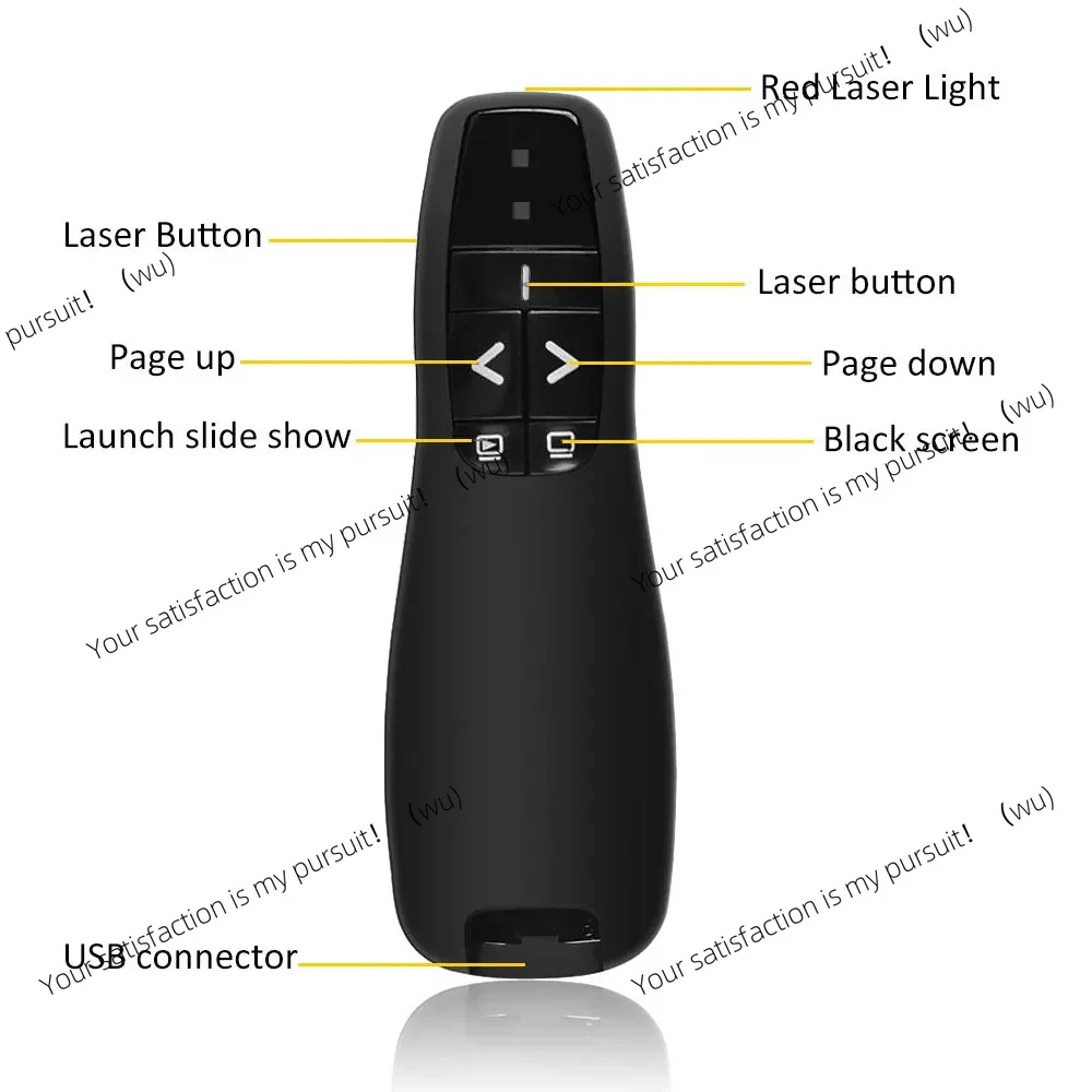 نقطة قوة USB لاسلكية 2.4 جيجا هرتز، قلم مع قلم فليب PPT، مقدم مع ضوء أحمر