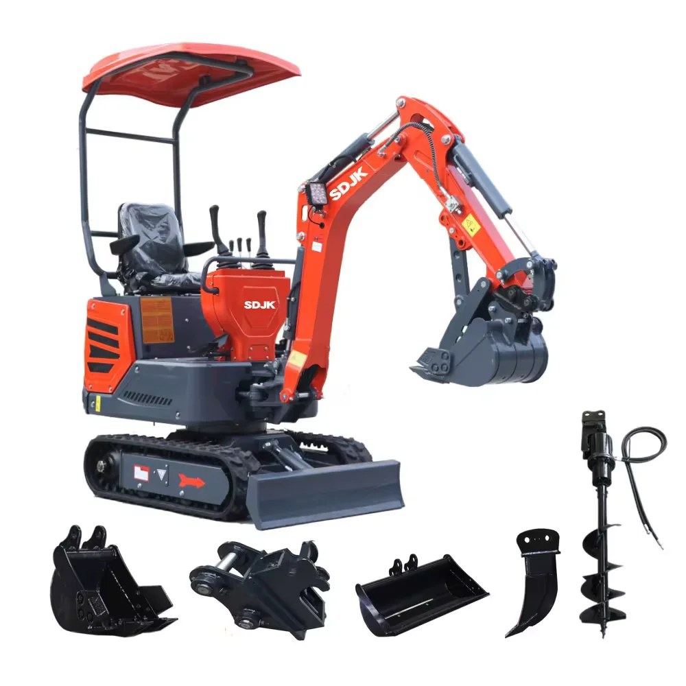 Mini Excavadora hidráulica compacta, 1 tonelada, 1,2 toneladas, con EPA/CE/EURO 5, microexcavadora china, personalización de fábrica