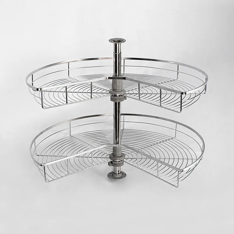 Basket kitchen cabinet 270 degree corner carbon steel/201/304 stainless steel corner turntable basket manufacturer wholesale