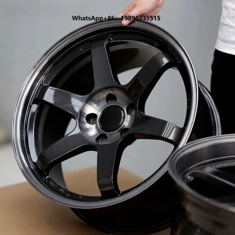 TE37 SL Wheels Pressed Double Black 5x114 3 5x100  5x112 5x120 6061-T6 Aluminum Alloy Forged Rims