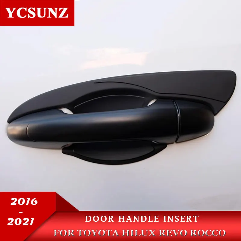 

ABS Door Handle Inner Trims For Toyota Hilux Revo Rocco 2016 2017 2018 2019 2020 2021 hilux invencible 2021 4X4 4X2 Car Styling