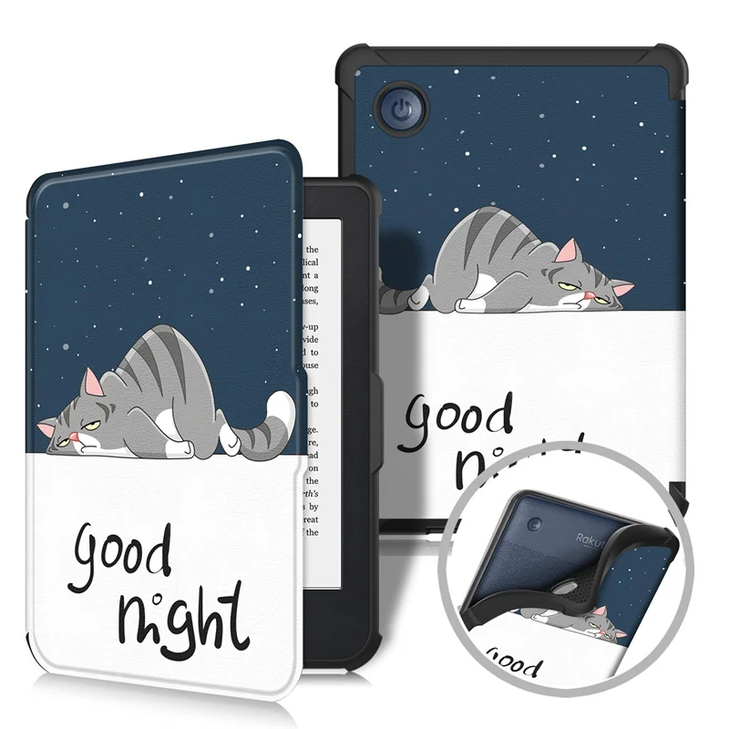 Case For Kobo Clara BW Funda Fashion Painted Fold Smart Ebook Case For Capa Kobo Clara Color / Kobo Clara 2E 6 inch Sleep Cover