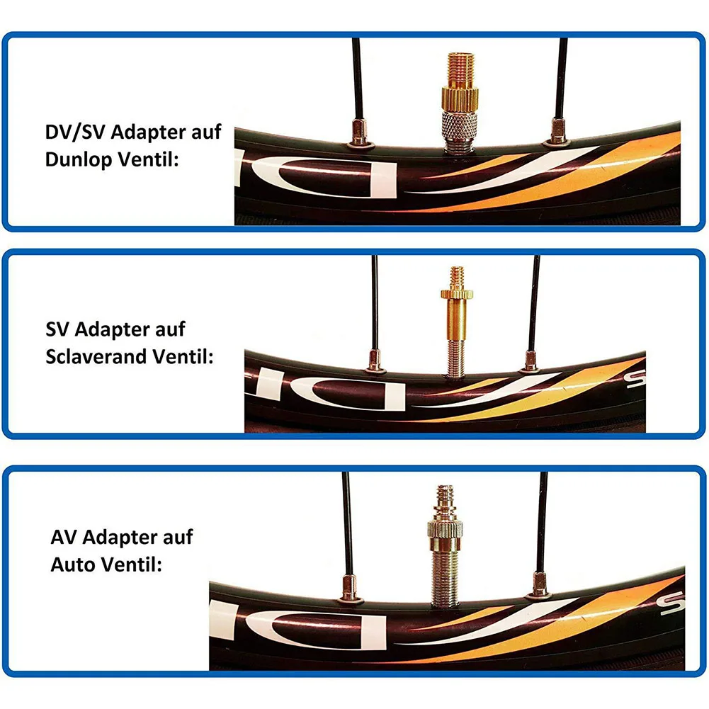 Bicycle Valve Adapter Set Copper Bicycle Valve Adapter Set Anti-corrosion Sv Av Dv Mountain Bike Inflator Pump Accessories