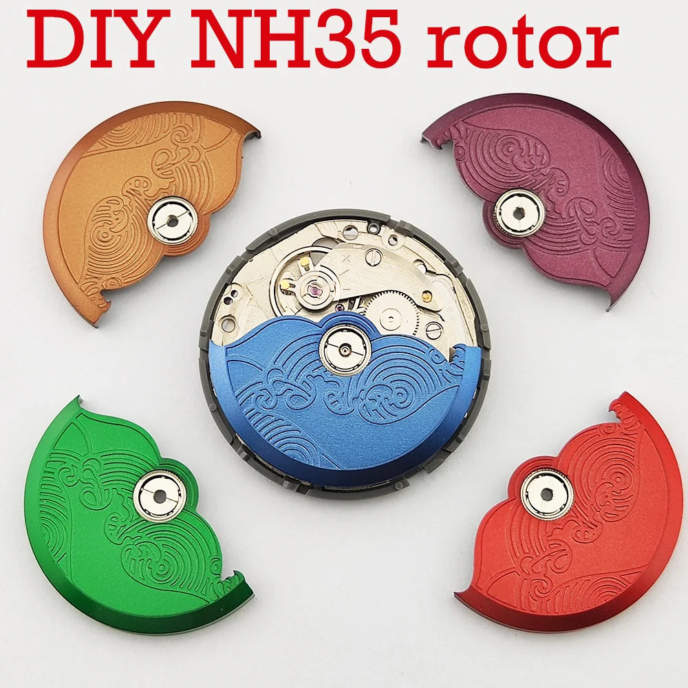 NH36 NH35 Watch Movements Sea wave Oscillating Weight Rotors Fits NH34 NH35 NH38 NH39 4R 6R Movements Replace Compatible Parts