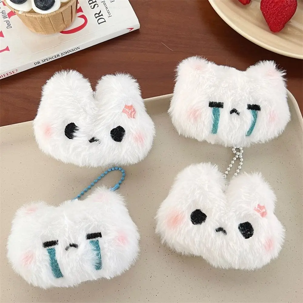 Stuffed Rabbit Keychain Blush Angry Rabbit Squeak Blush Angry Rabbit Pendant Soft Cartoon Anime Cartoon Rabbit Bag Pendant