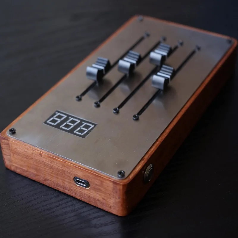 Wooden stainless steel MIDI controller - 10cm long fader MIDICC expression envelope