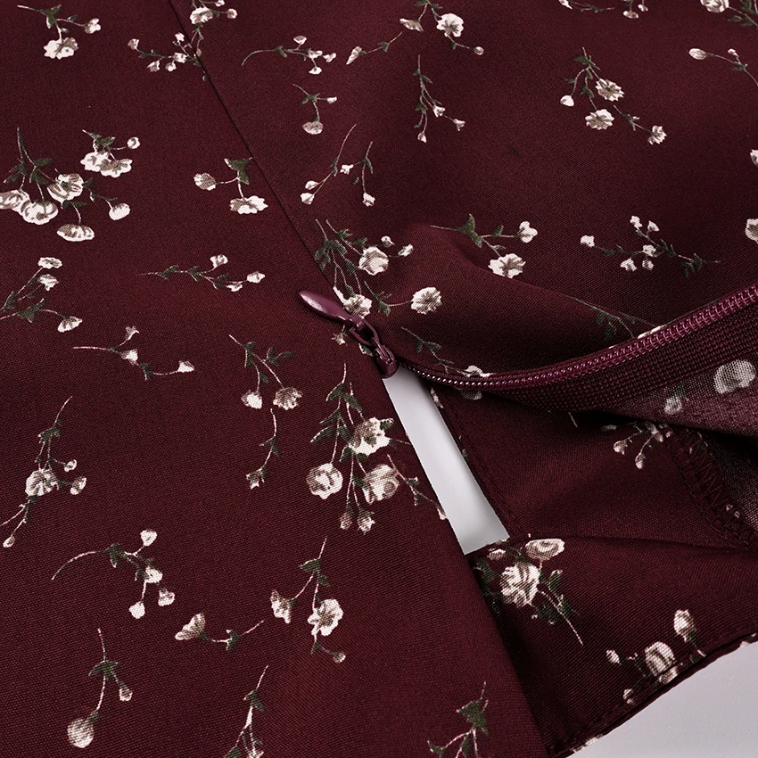 Linad Spring Elegant Print Long Dress Vintage High Waist Puff Sleeve Dresses Lady Casual Chiffon Turtleneck Dress For Women 2026