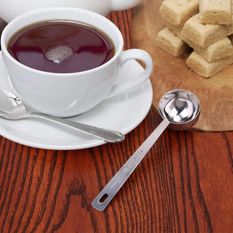 Coffee Measuring Scoop 1 Tablespoon Long Handle Stainless Steel Spoon For Coffee, Milk Powder, Fruit Powder, Set Of 5